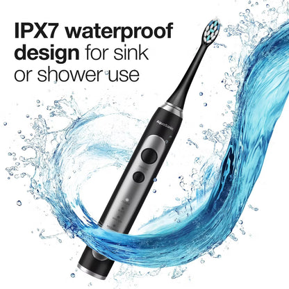 Aquasonic Precision Rechargeable Electric Toothbrush with 4 Brush Heads
