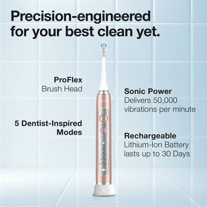 Aquasonic Precision Rechargeable Electric Toothbrush with 4 Brush Heads