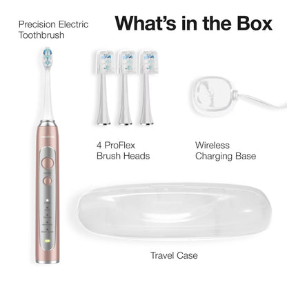 Aquasonic Precision Rechargeable Electric Toothbrush with 4 Brush Heads