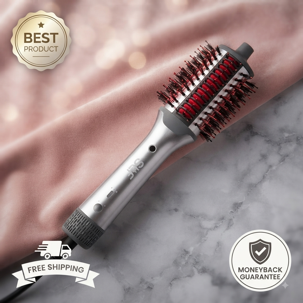 SLF Red Light Therapy Hair Brush – Ionic Drying, Smoothing & Heated Comb