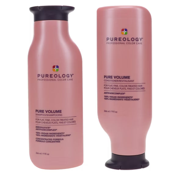 Pureology Pure Volume Shampoo/Conditioner For Flat,Fine,Color-Treated Hair 9oz