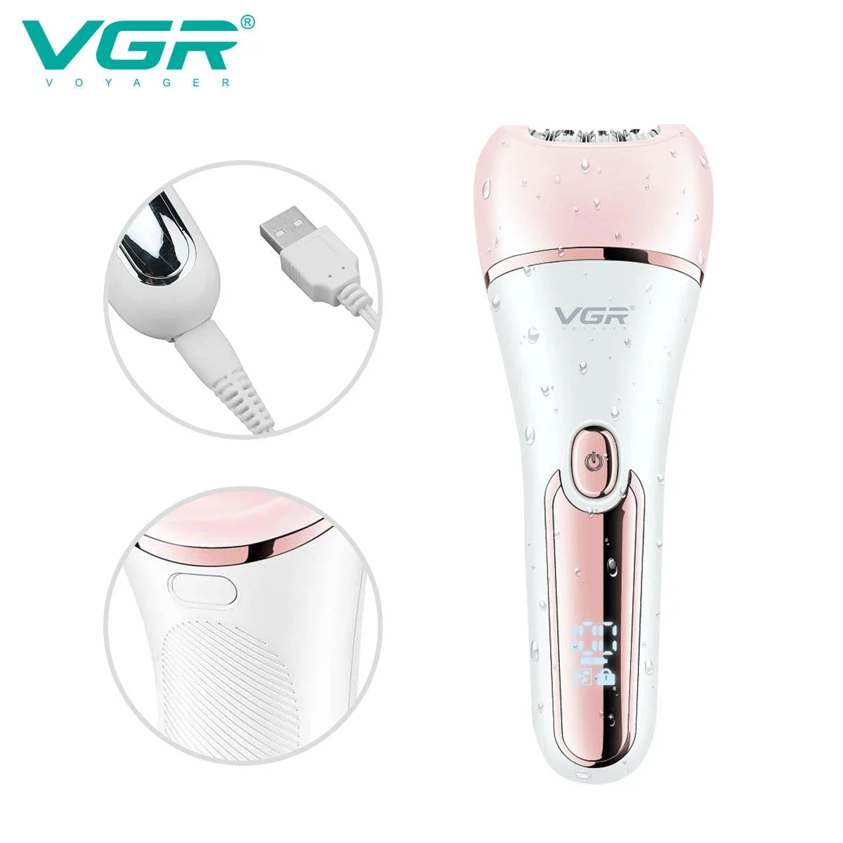 VGR Women Epilator Electric Lady Shaver Hair Remover Bikini Facial Underarms Hair Removal Tool Leg Body Epilator for Women V-733