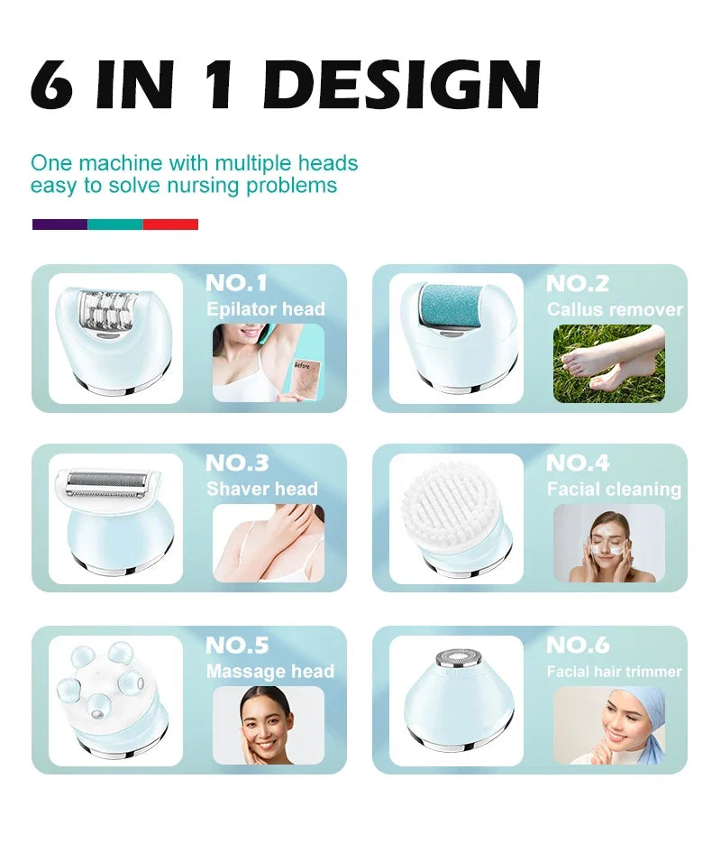 VGR Women Epilator Electric Lady Shaver Hair Remover Bikini Facial Underarms Hair Removal Tool Leg Body Epilator for Women V-733