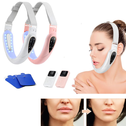 V Face Lifting Device TENS Micro-current Photon Rejuvenation Slimming Facial Massager With Pulse Massage Patch Remote Control