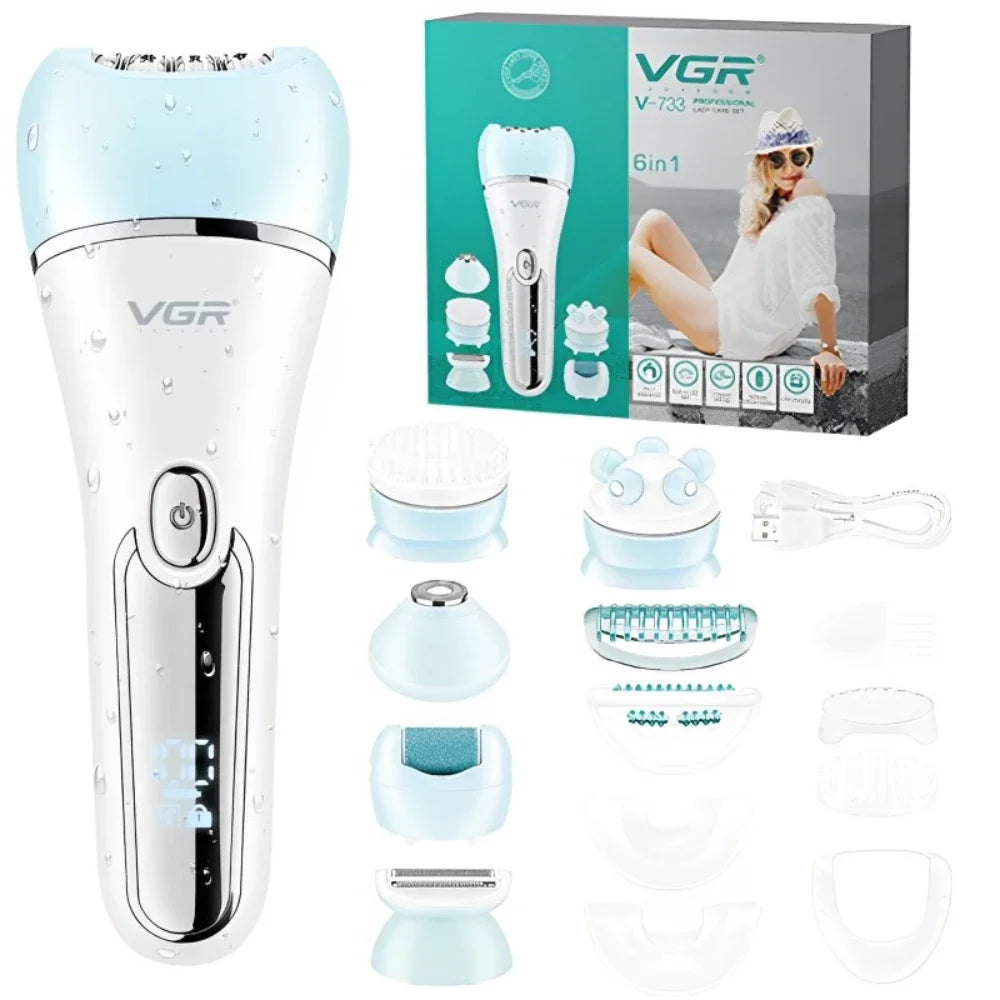 VGR Women Epilator Electric Lady Shaver Hair Remover Bikini Facial Underarms Hair Removal Tool Leg Body Epilator for Women V-733