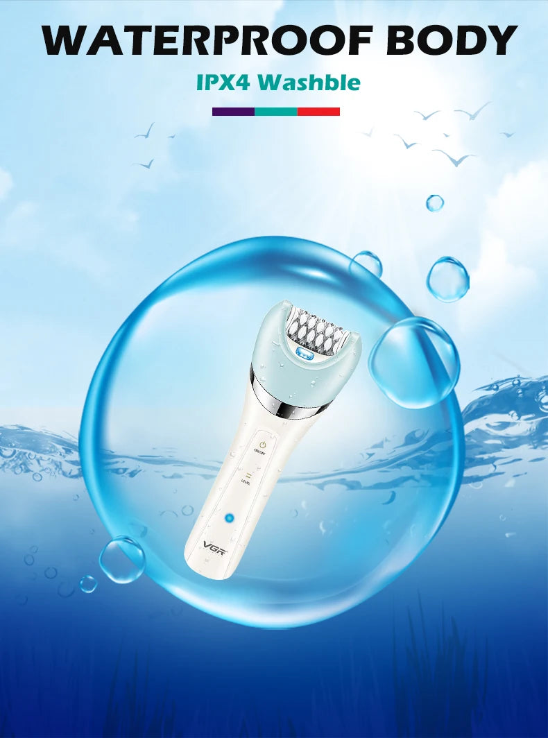 VGR Epilator 5 In 1 Electri Women Epilator Female Shaver Leg Body Hair Remover Lady Bikini Trimmer Facial Cleaning Massage V-703
