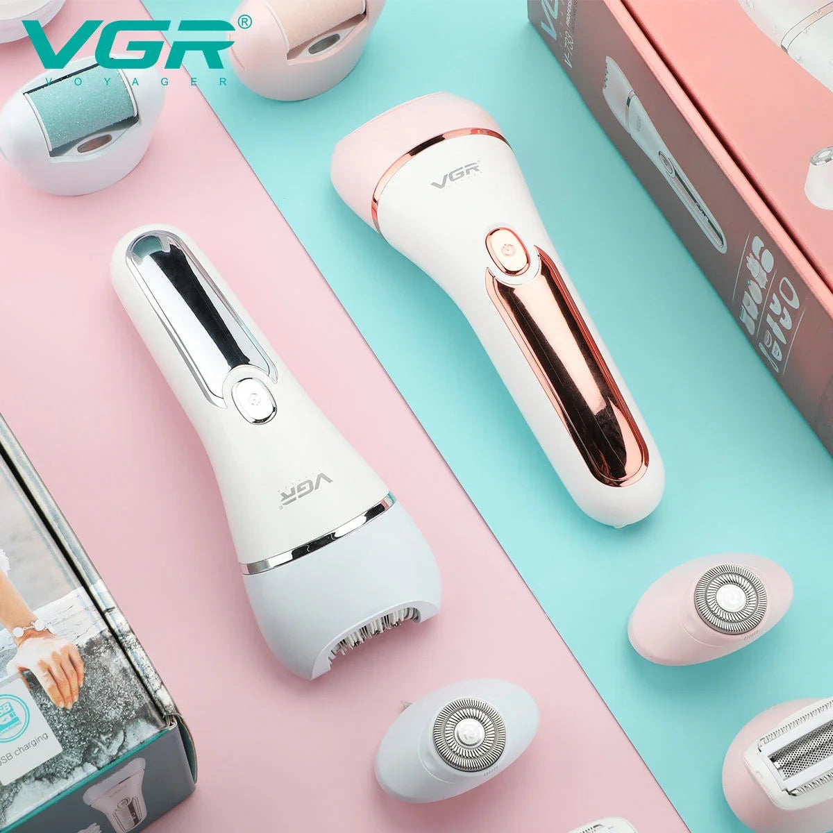 VGR Women Epilator Electric Lady Shaver Hair Remover Bikini Facial Underarms Hair Removal Tool Leg Body Epilator for Women V-733