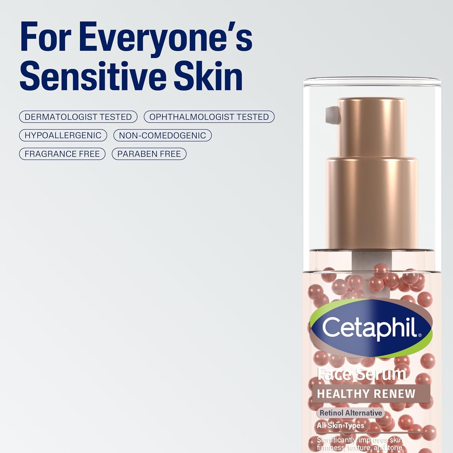 Cetaphil Healthy Renew anti Aging Face Serum 1 Oz, Retinol Alternative Serum for Face with Niacinamide & Peptides, Skincare for Sensitive Skin with Vitamin B Complex, Fragrance Free