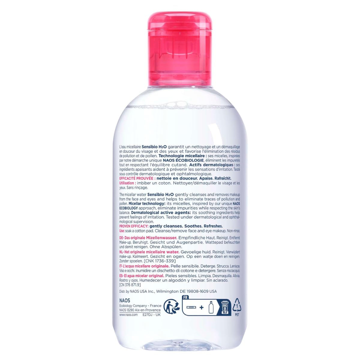 Bioderma - Sensibio - H2O Micellar Water - Makeup Remover Cleanser - Face Cleanser for Sensitive Skin