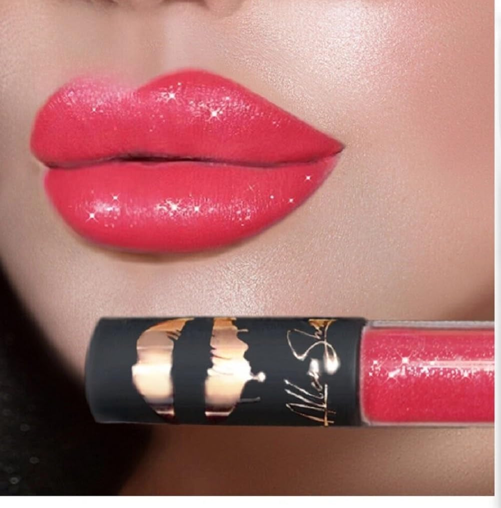 Lip Makeup Set, Lipstick, Lip Gloss, Lip Glaze, Shiny Matte, Waterproof, Non-Stick Cup (9, 26G)