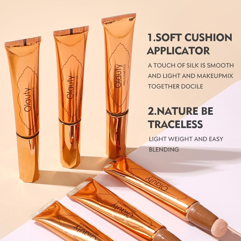 Multi-Function Makeup Pen Highlights and Contouring Pen Matte Dark Brown Concealer Brightening Face Foundation (02# Natural Colors, 28G)