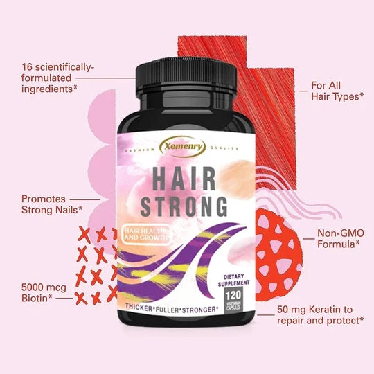 Hair Strong Biotin Keratin 120pcs – Daily Supplement for Hair, Skin and Nail Care