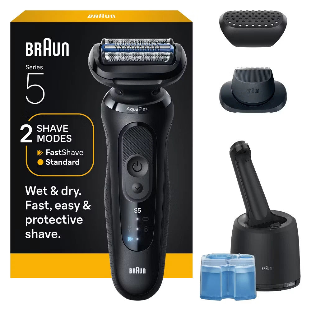 Braun Men Series 5 Electric Razor Shaver with 4-in-1 Clean & Charge