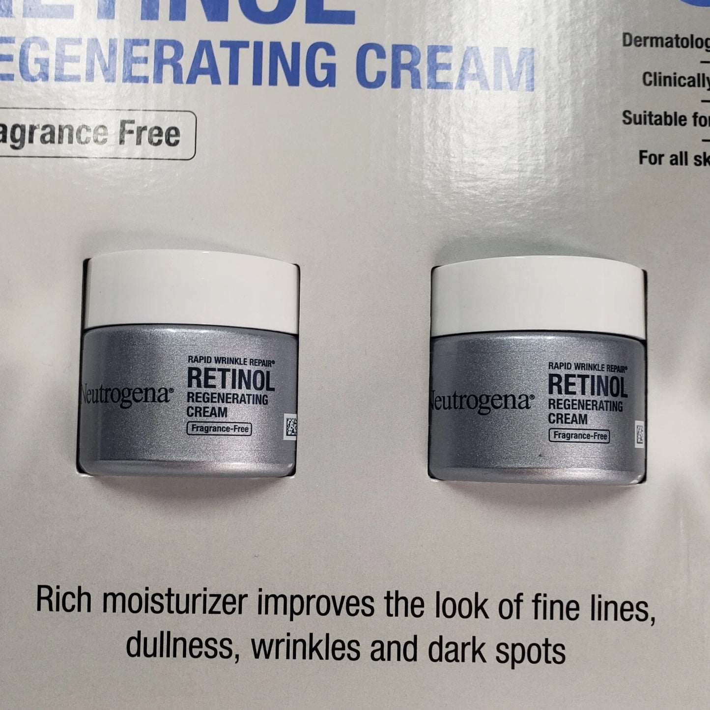 2 Pack Neutrogena Rapid Wrinkle Repair Regenerating Cream Fragrance Free 1.7oz