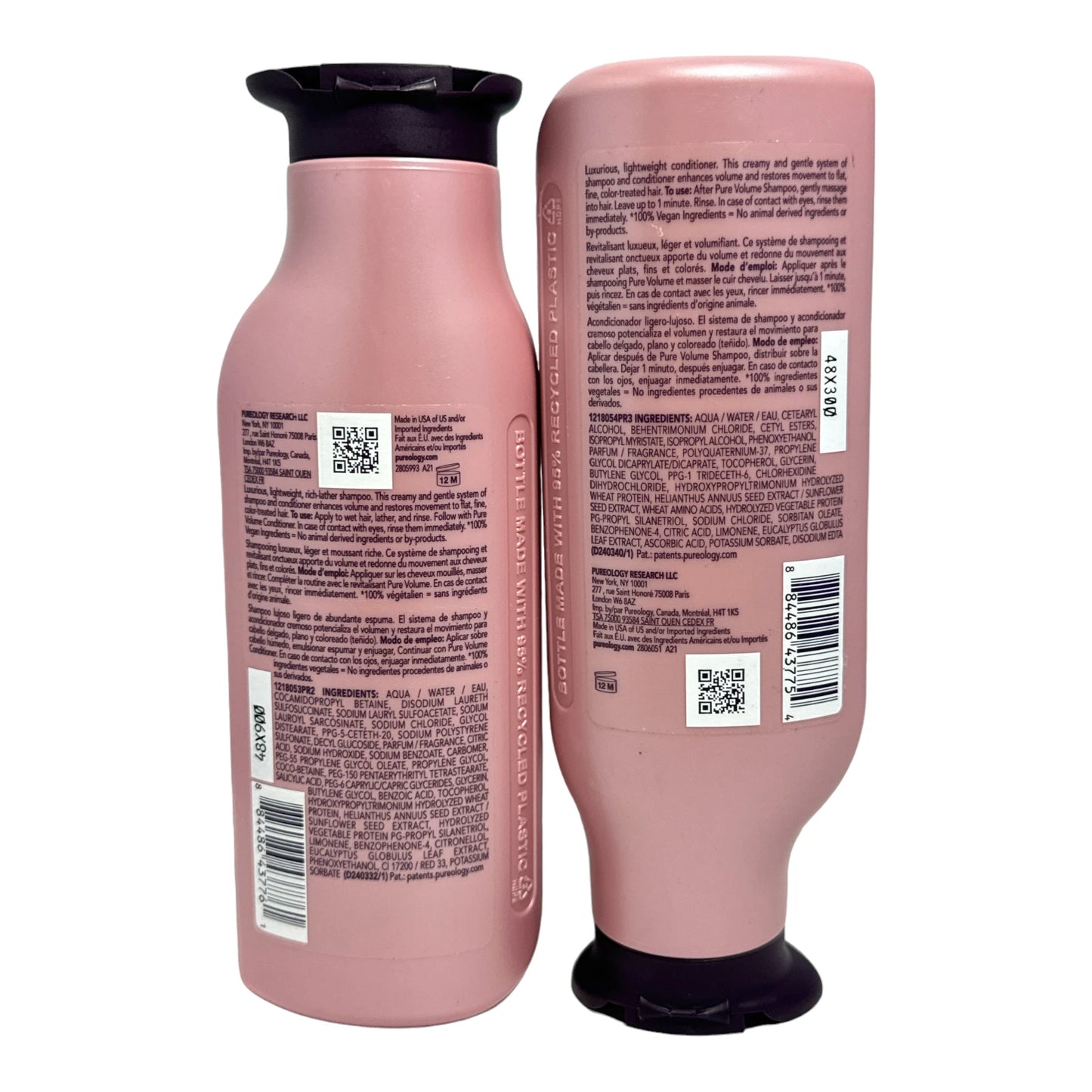 Pureology Pure Volume Shampoo/Conditioner For Flat,Fine,Color-Treated Hair 9oz