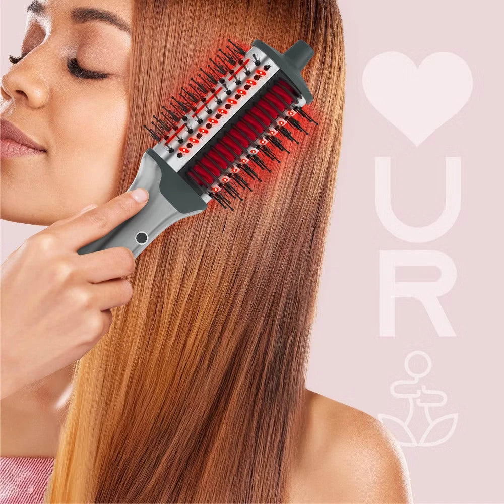 SLF Red Light Therapy 5-in-1 Ionic Dry Hair Brush & Heat Comb