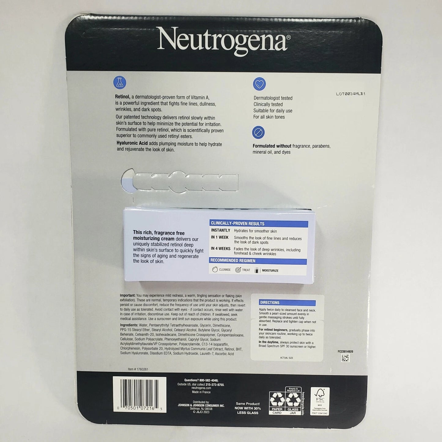 2 Pack Neutrogena Rapid Wrinkle Repair Regenerating Cream Fragrance Free 1.7oz