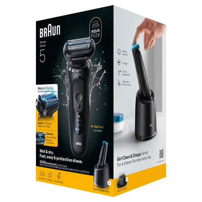 Braun Men Series 5 Electric Razor Shaver with 4-in-1 Clean & Charge
