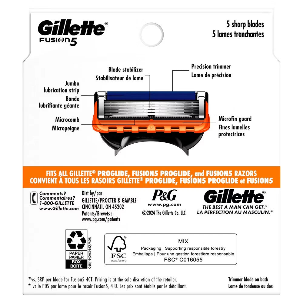 Gillette Fusion 5 Men Razor Blade Refills - 8ct