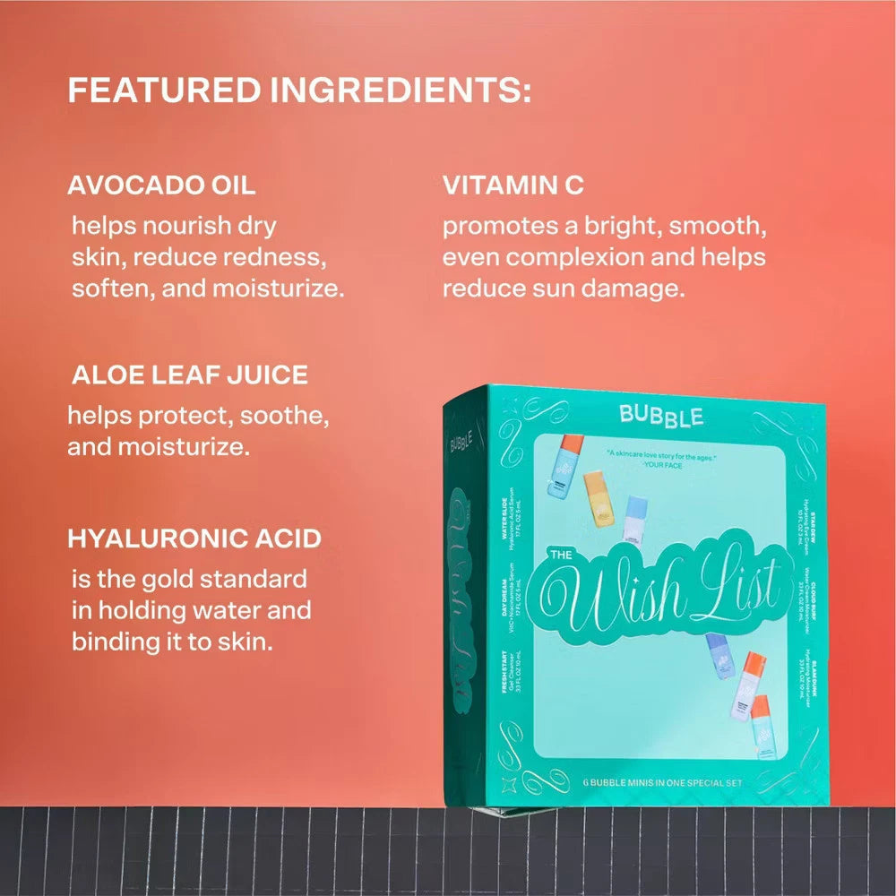 Bubble Skincare The Wish List Mini Essential Gift Set - 6ct