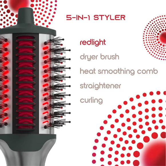SLF Red Light Ionic Hair Styling Brush – 5-in-1 Drying & Heat Comb
