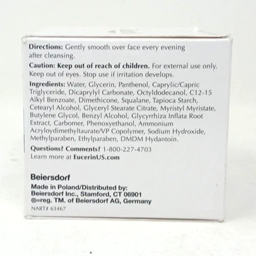 Eucerin 1.7 oz Redness Relief Moisturizer for Nighttime Skincare