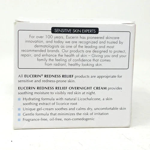 Eucerin Sensitive Skin Night Cream for Redness Relief and Hydration